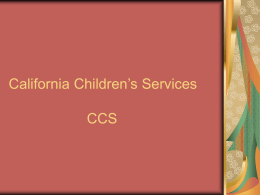 California Children’s Services CCS