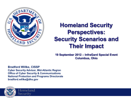 Homeland Security Perspectives: Security Scenarios and