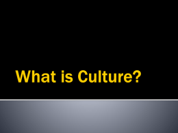 What is Culture? - DHS First Floor