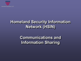 Homeland Security Information Network (HSIN)