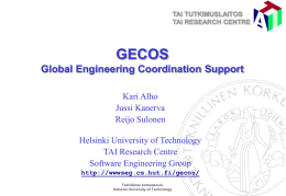 GECOS: Global Engineering Coordination Support