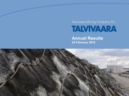 Talvivaara Vanadium Project Presentation structure