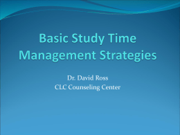 Basic Study Time Management Strategies
