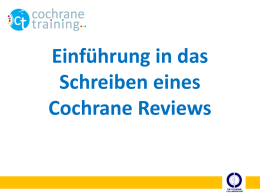 Introduction to writing a Cochrane review