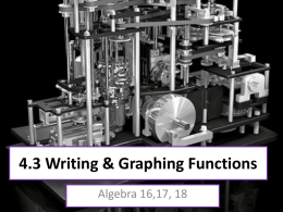 4.3 Writing and Graphing Functions