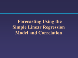 The Simple Liner Regression Model and Correlation