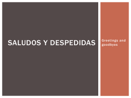Saludos y Despedidas