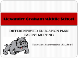 2014-15 TD Parent Meeting - Charlotte