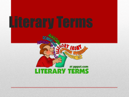Literary Terms - Valley Central School District / Overview