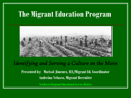Migrant Education: Harvest of Hope