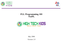 FLL Programming 101 NxtPL