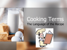 Cooking Terms - Wilson High School