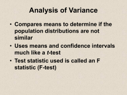 Analysis of Variance - Nicholls State University