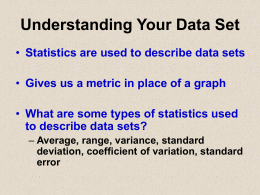 Understanding Your Data Set