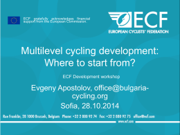 TITLE OF THE PRESENTATION - Bulgarian Cycling Association