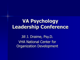 Draime VA Psychology Leadership Conference to present
