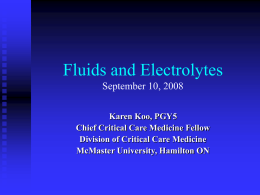 Fluid and Electrolytes - McMaster Faculty of Health Sciences