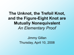 The Unknot, the Trefoil Knot, and the Figure