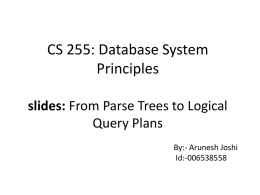 From Parse Trees to Logical Query Plans