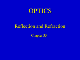 Ch. 35: Reflection and Refraction of Light