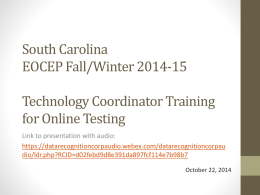 South Carolina EOCEP Fall/Winter 2014