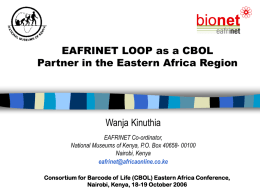 Consortium for Barcode of Life (CBOL) Eastern Africa