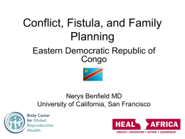 Family Planning for Fistula Patients in Democratic