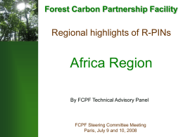 Regional Highlights of R-PINs - Africa