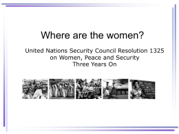 United Nations Security Council Resolution 1325 on women