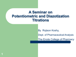 Potentiometric and Diazotization Titrations