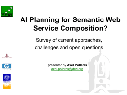 AI planning for Web Service Composition?