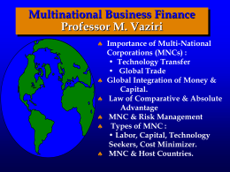 Multinational Business Finance Professor M. Vaziri
