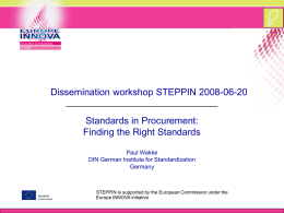 2nd Stakeholder Workshop STEPPIN Brussels 2008-02-28
