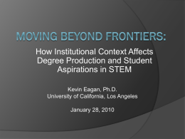 Moving Beyond Frontiers - Higher Education Research Institute