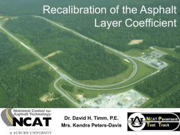 Recalibration of the Asphalt Layer Coefficient