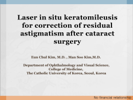 Laser in situ keratomileusis for correction of residual