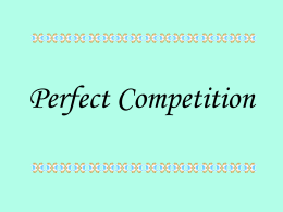 Perfect Competition - Widener University