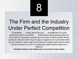Chapter 10 THE FIRM AND THE INDUSTRY UNDER PERFECT …