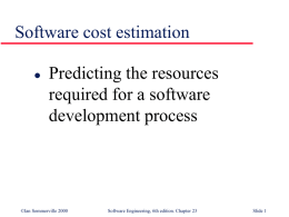 Software cost estimation - Seidenberg School of Computer