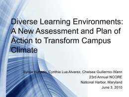 Diverse Learning Environments: A New Assessment and Plan