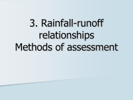 Rainfall-runoff relationships Methods of assessment