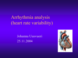 Arrhytmia analysis - Laboratory of Computer and