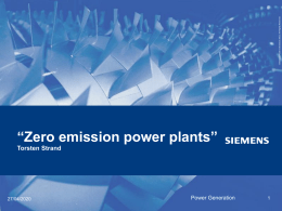 Zero emission power plants” Torsten Strand
