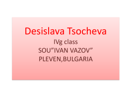 Desislava Tsocheva IVg class.SOU”IVAN VAZOV”