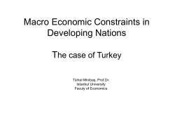Macro Economic Constraints in Developing Nations By the
