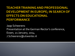 Teacher Training and Professional Development in Europe, a