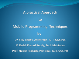 A practical approach to Mobile Programming techniques by