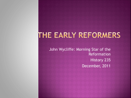 The Early Reformers - University of Alabama