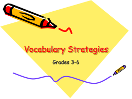 Vocabulary Strategies - Victor Elementary School District
