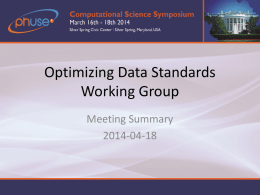 Optimizing Data Standards Working Group